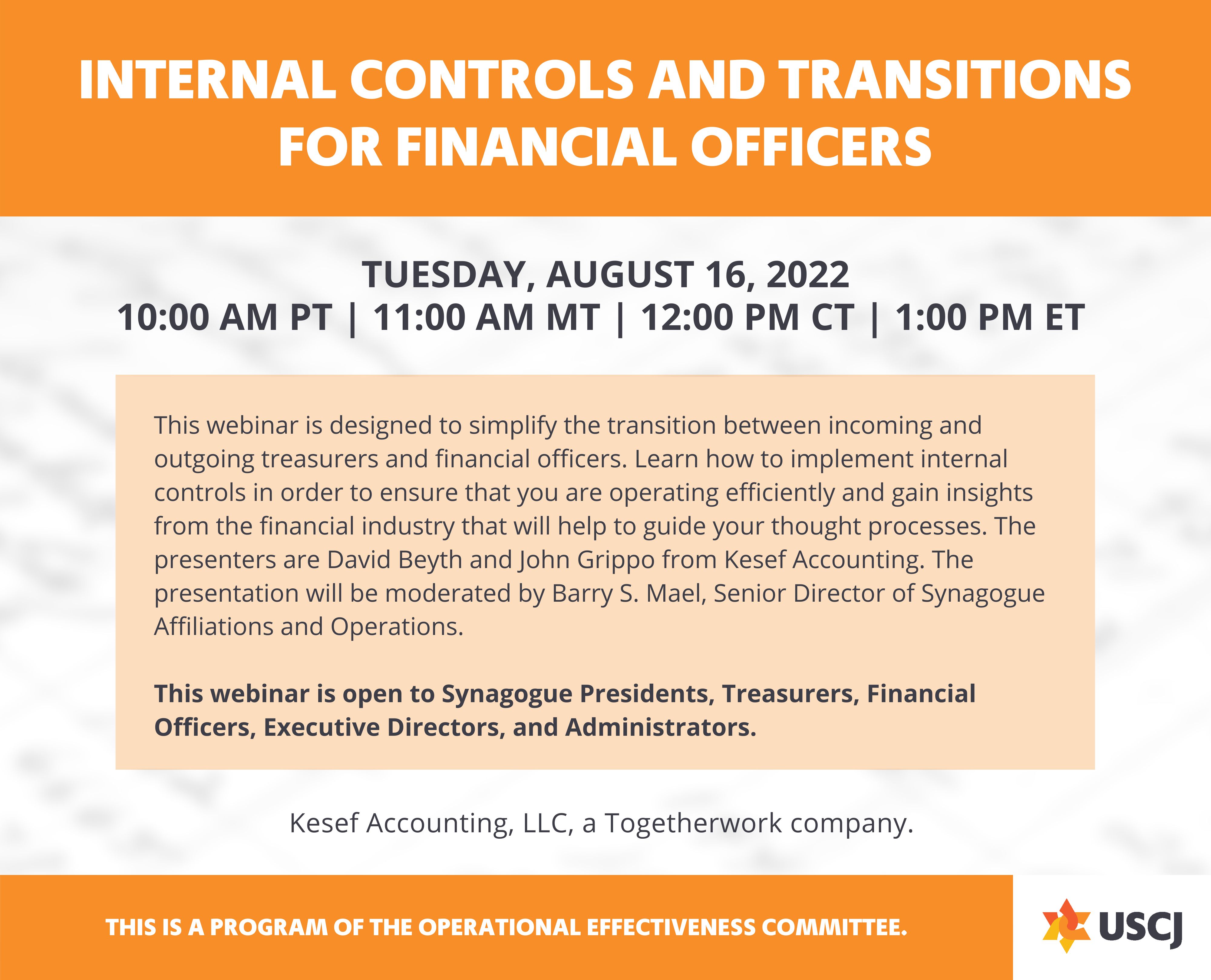 Internal Controls and Transitions for Financial Officers | CRM Database